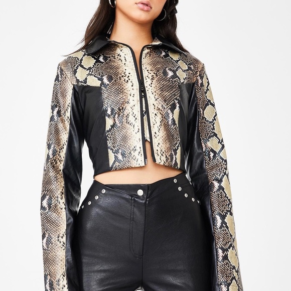I.AM.GIA Alabama Snake Skin Crop Jacket Size L - Picture 9 of 13